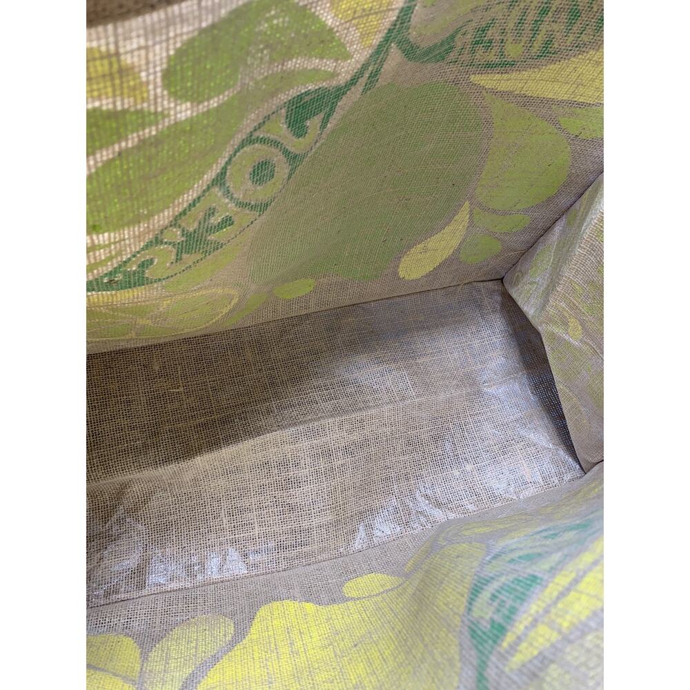 Trader Joe's Large Tote Bag Lemon and Lime Jute Burlap Reusable Shopping Bag - Picture 9 of 14